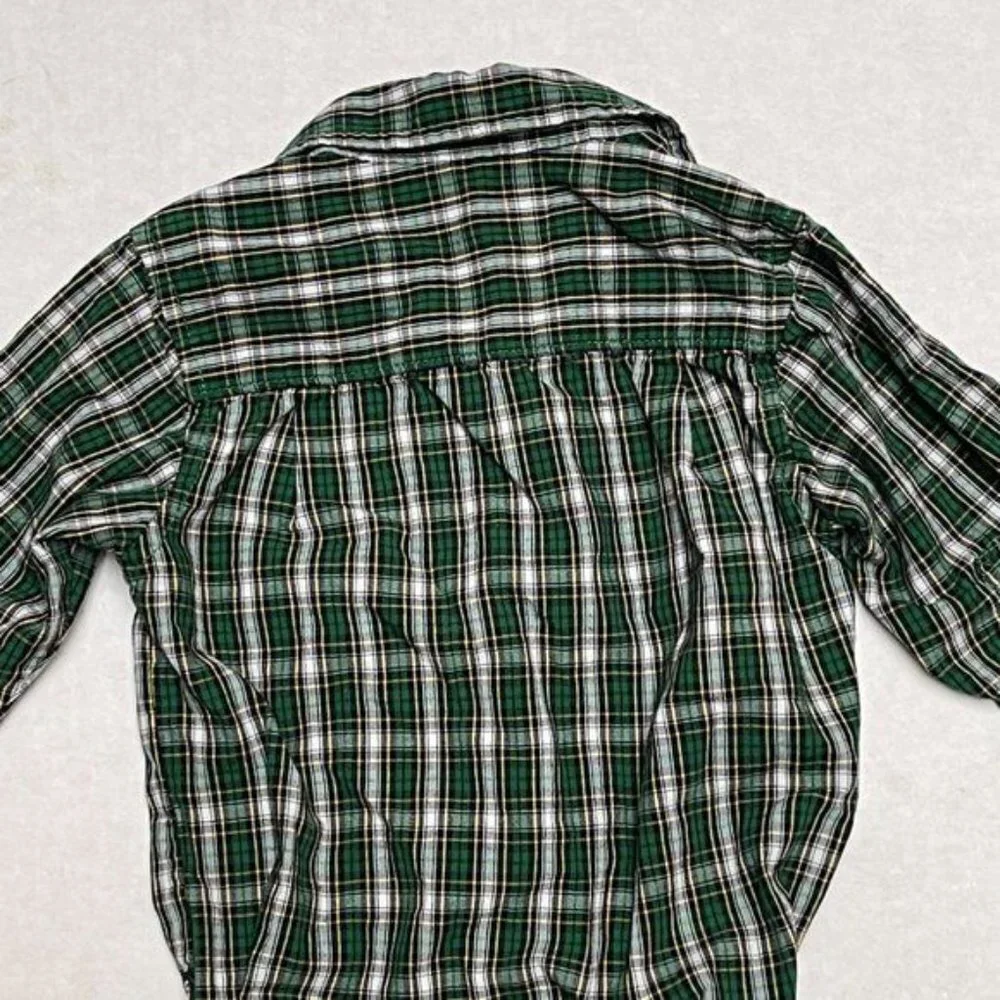 Oshkosh B'gosh Plaid Shirt Boys 12 Months One Piece Bodysuit Long Sleeves Cotton